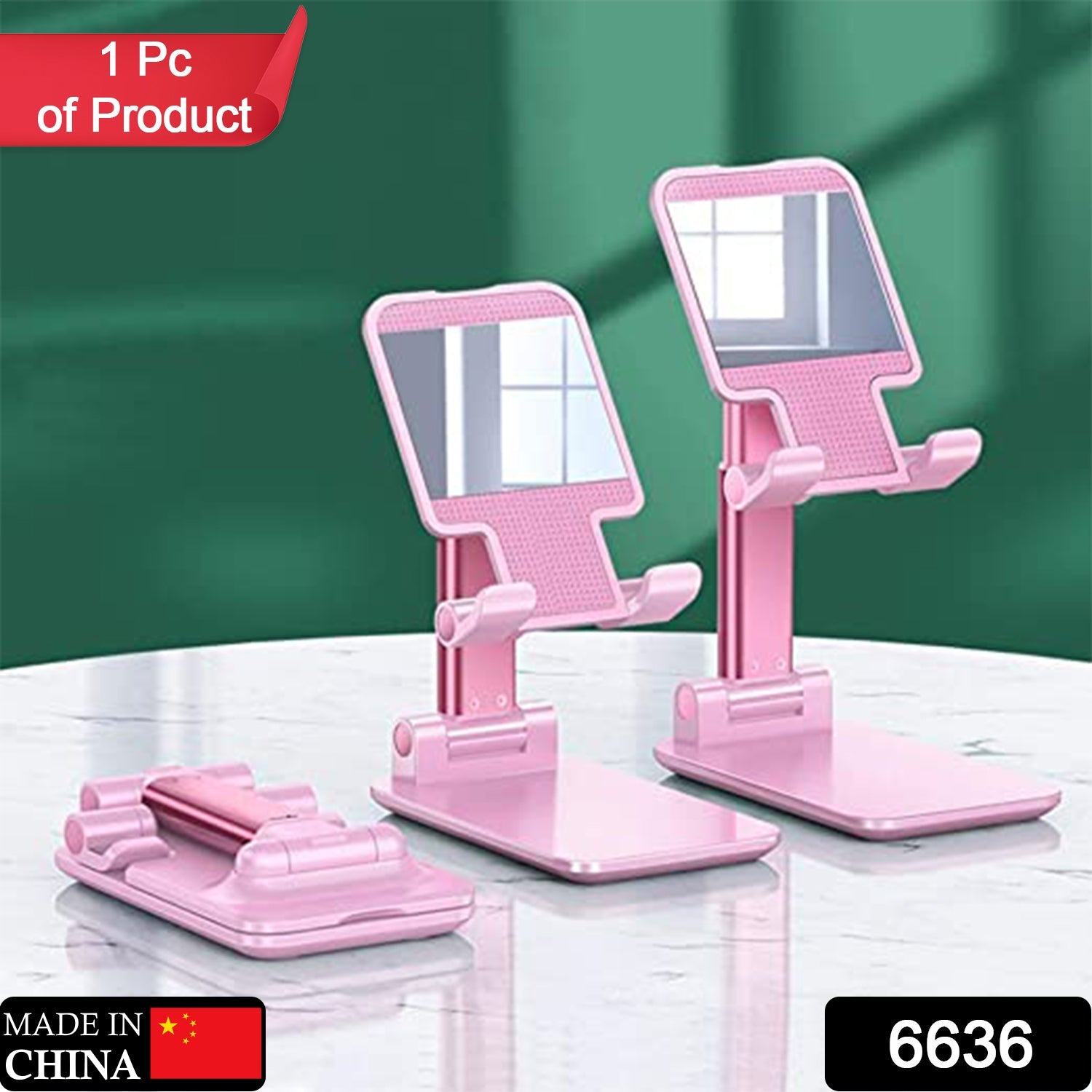 6636 Desktop Cell Phone Stand Phone Holder with mirror Full 3-Way Adjustable Phone Stand for Desk Height + Angles Perfect As Desk Organizers and Accessories. DeoDap 6636 Desktop Cell Phone Stand Phone Holder with mirror Full 3-Way Adjustable Phone Stand for Desk Height + Angles Perfect As Desk Organizers and Accessories. DeoDap